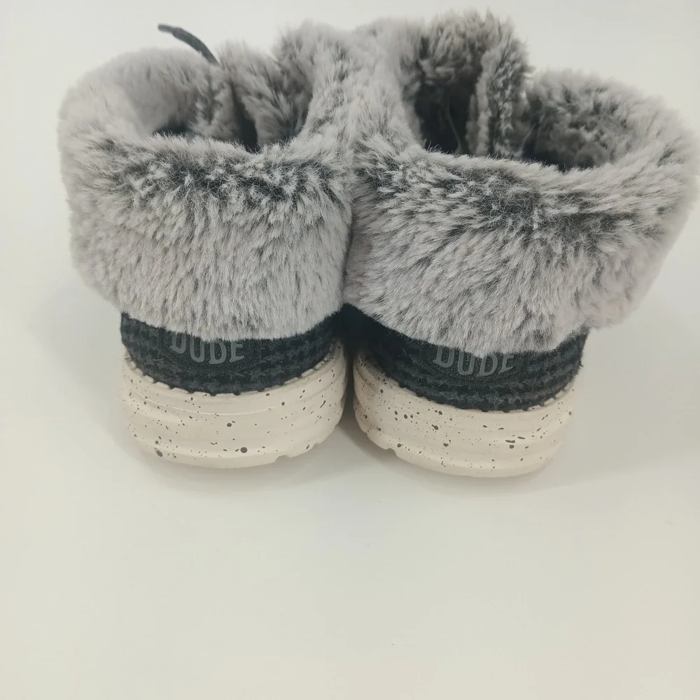 Hey Dude Wendy Fold Black Faux Fur Lined Slip On Loafers Womens Size 7 40471-001
